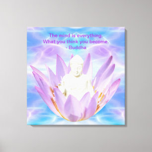 Buddha purple Lotus flower Canvas Print