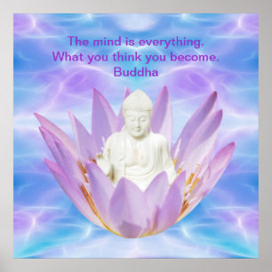 Buddha purple Lotus flower Poster