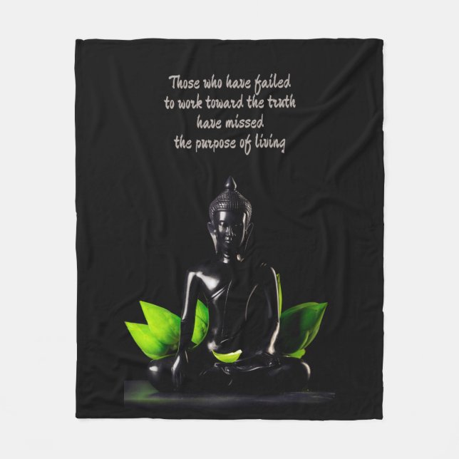 Buddha Quote 1 fleece blanket (Front)