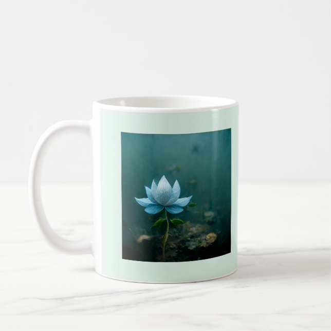 Buddha Quote about opinionated people BLUE lotus Coffee Mug (Left)
