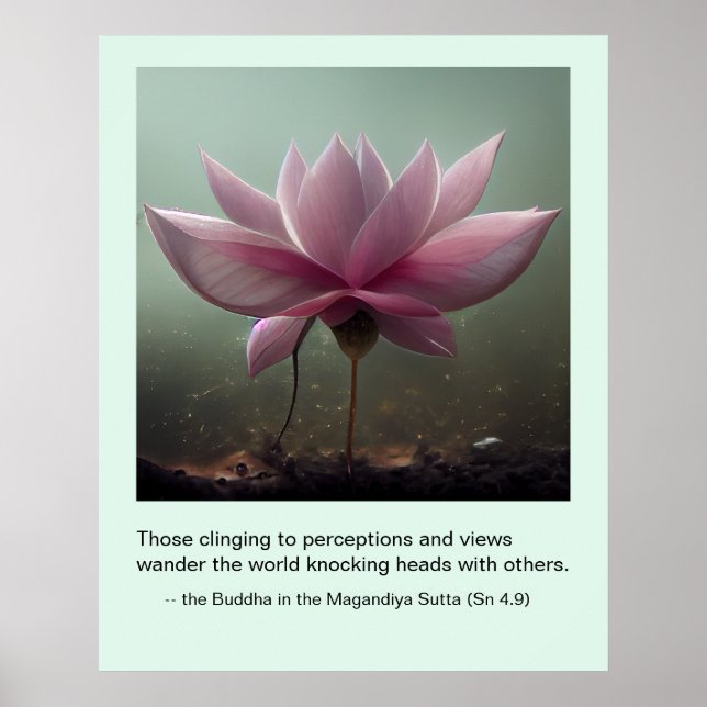 Buddha Quote about opinionated people PINK lotus Poster (Front)