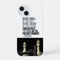 Buddha Quote and Chess Game Black White
