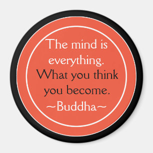 Buddha Quote Black Orange Inspirational Magnet