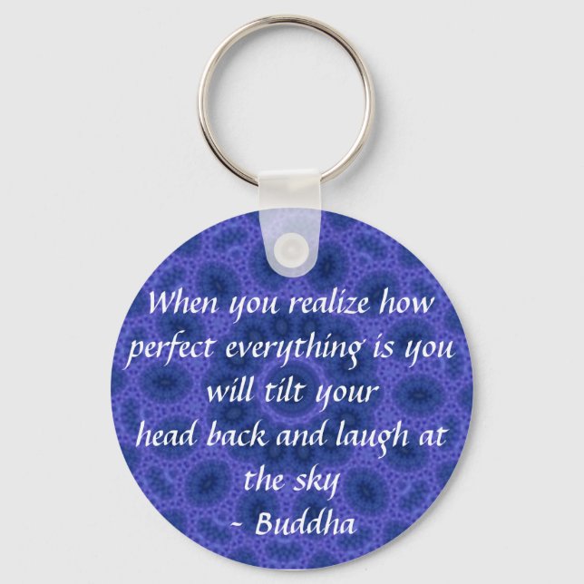 Buddha quote inspirational yoga meditation art key ring (Front)