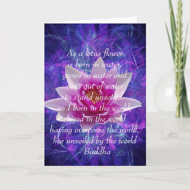 Buddha quote Lotus flower Card (Front)