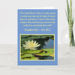 BUDDHA QUOTE/MOONLIGHT YELLOW LOTUS BLOSSOM/BLANK CARD