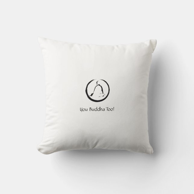 Buddha Quote Throw Pillow | White Colour (Front)