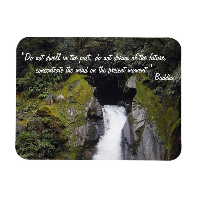 Buddha Quotes & Waterfall, Nature Meditation Magnet (Horizontal)