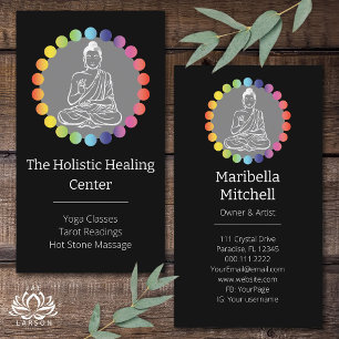 Buddha Rainbow Chakras Spiritual Metaphysical Yoga Business Card