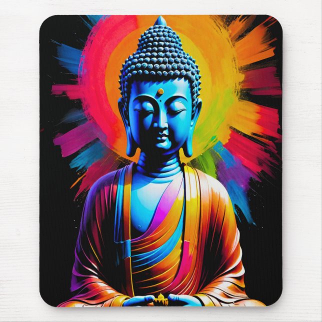 Buddha - Rays of Tranquil Mouse Pad (Front)