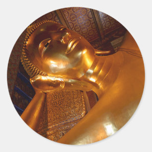 Buddha Reclining ~ Buddhist Temple Photo Classic Round Sticker