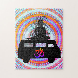 Buddha Retro Hippie Om Symbol Mandala Jigsaw Puzzl Jigsaw Puzzle