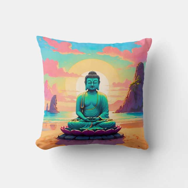 Buddha’s Sunset Reflection Cushion (Front)