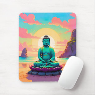 Buddha’s Sunset Reflection Mouse Pad