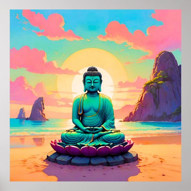 Buddha’s Sunset Reflection Poster (Front)