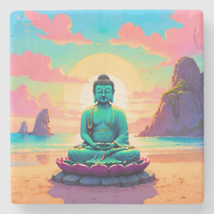 Buddha’s Sunset Reflection Stone Coaster