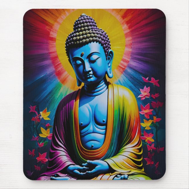 Buddha Sacred Rays of Peace Mouse Pad (Front)