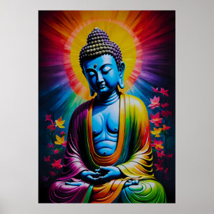 Buddha Sacred Rays of Peace Poster