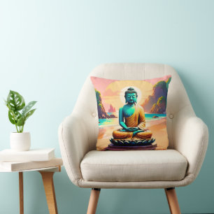 Buddha - Serene Shores of Enlightenment Cushion