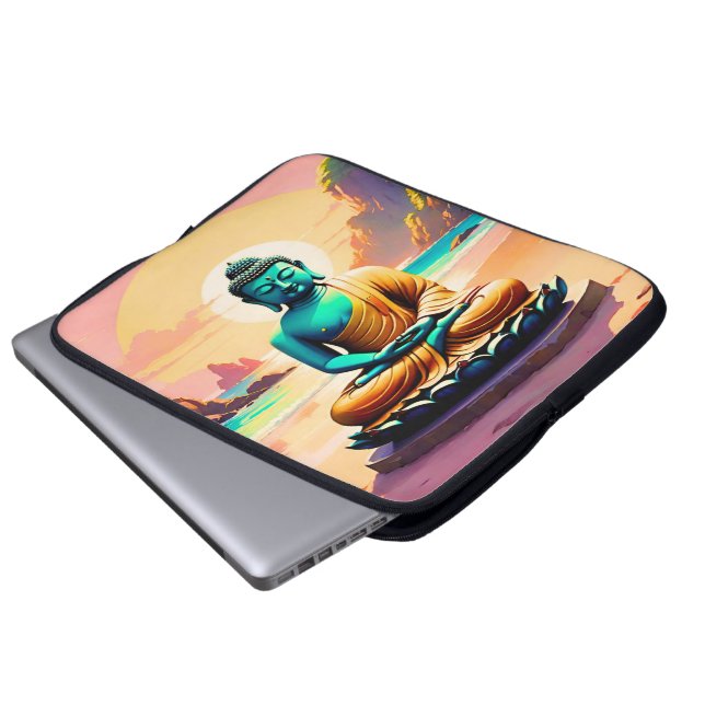 Buddha - Serene Shores of Enlightenment  Laptop Sleeve (Front Bottom)