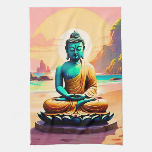 Buddha - Serene Shores of Enlightenment Tea Towel