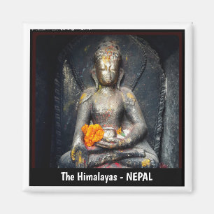 Buddha Shakyamuni, Flower, Kathmandu - Nepal Magnet