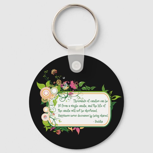 Buddha Single Candle Quote Key Ring (Front)