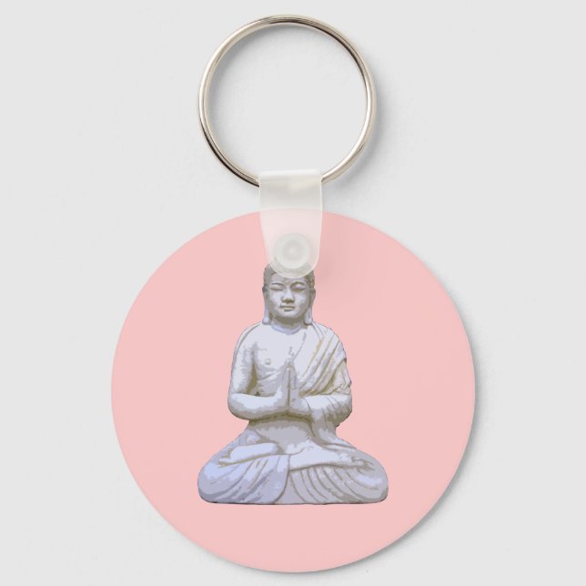 Buddha Sitting ~ Buddhist Buddhism Key Ring (Front)