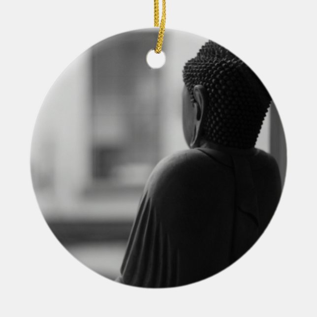 Buddha Sitting in Meditation Ceramic Ornament (Front)