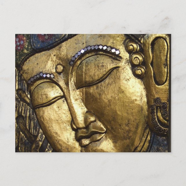 Buddha Sleeping Meditating Praying Eyes Closed Postcard (Front)