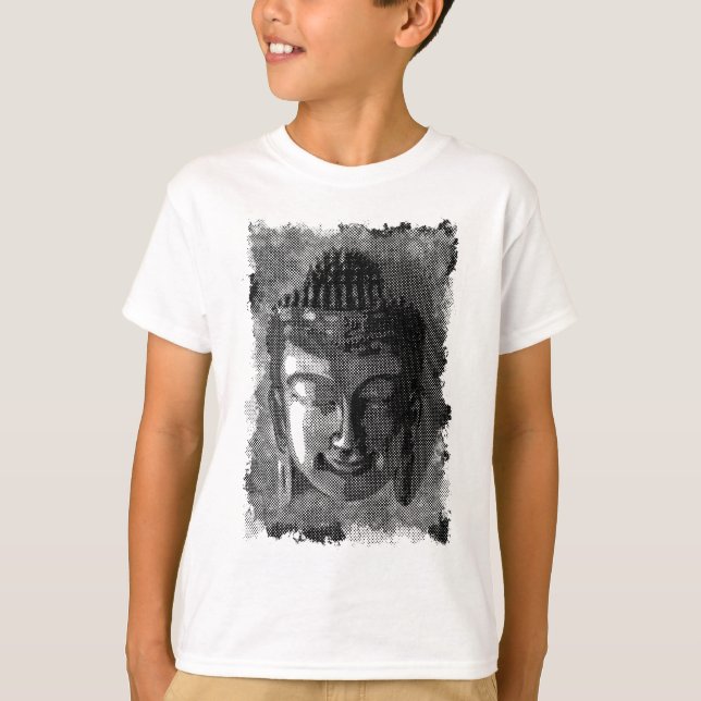 Buddha smile I - halftone black + your ideas T-Shirt (Front)