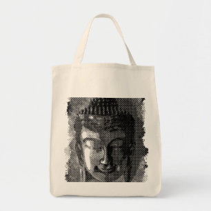 Buddha smile I - halftone black + your ideas Tote Bag