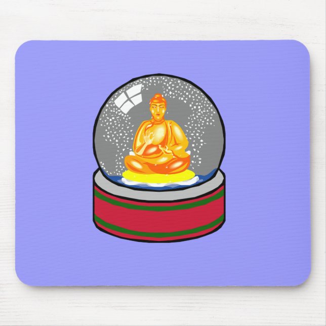 Buddha Snow Globe Mouse Pad (Front)