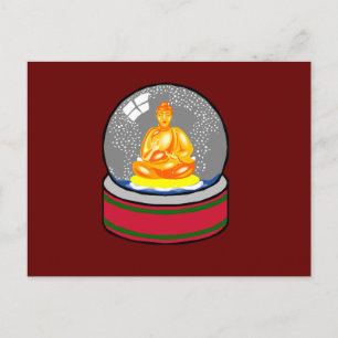 Buddha Snow Globe Postcard