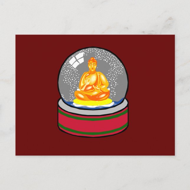 Buddha Snow Globe Postcard (Front)