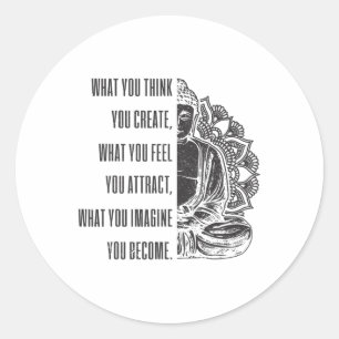 Buddha Spiritual Saying Mandala Buddhism Yoga Gift Classic Round Sticker