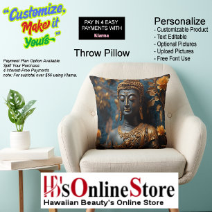 Buddha Square Polyester Throw Pillow