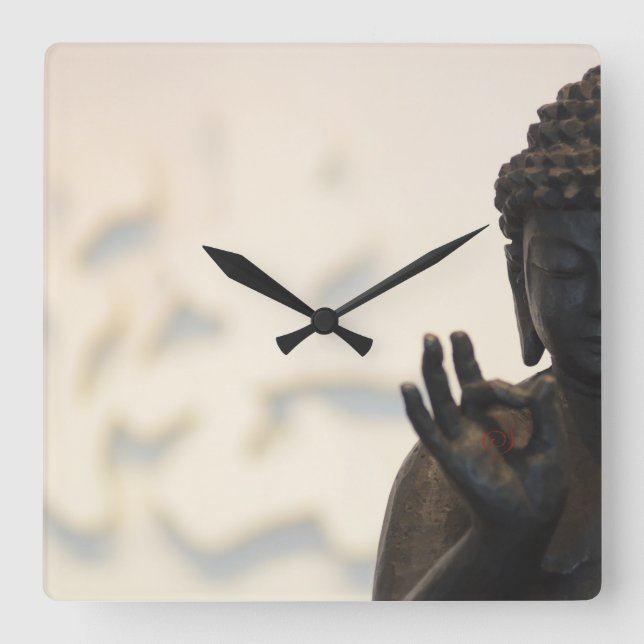 Buddha Square Wall Clock (Front)