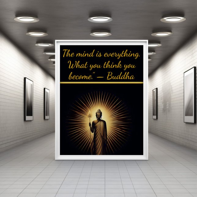 Buddha standing amid radiant light. poster (Creator Uploaded)