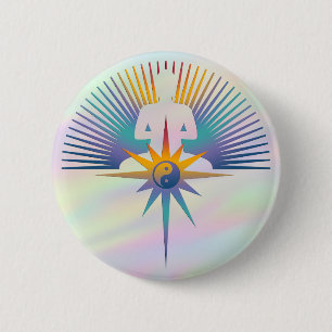 Buddha Star 3D coloured light 6 Cm Round Badge