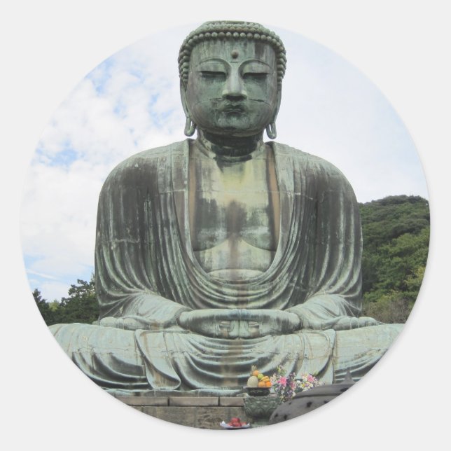 Buddha Statue Buddhism Classic Round Sticker (Front)