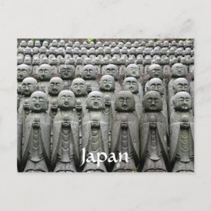 buddha statue lines japan postcard