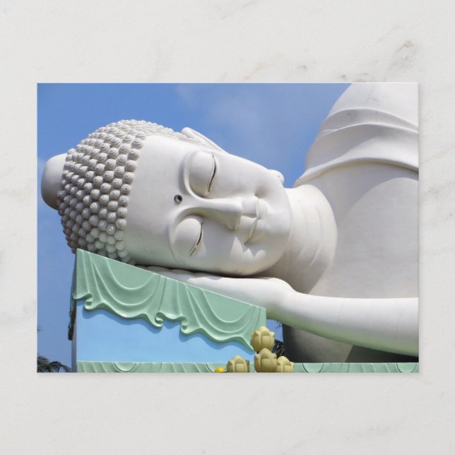 Buddha Statue Resting Sleeping Happy Peace Postcard (Front)