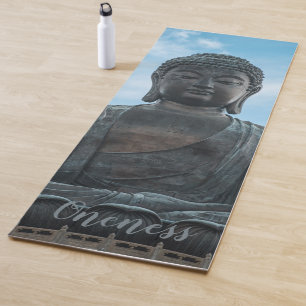 Buddha Statue Sky Inspirational Oneness One Side Yoga Mat