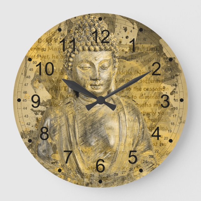 Buddha The Noble Truths Large Clock (Front)