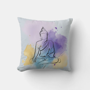 Buddha Throw Pillow Zen Meditation