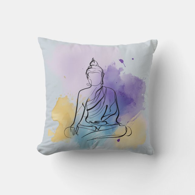 Buddha Throw Pillow | Zen Meditation (Front)