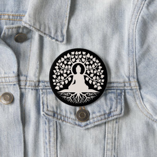 Buddha Tree of Life Spiritual Art 7.5 Cm Round Badge