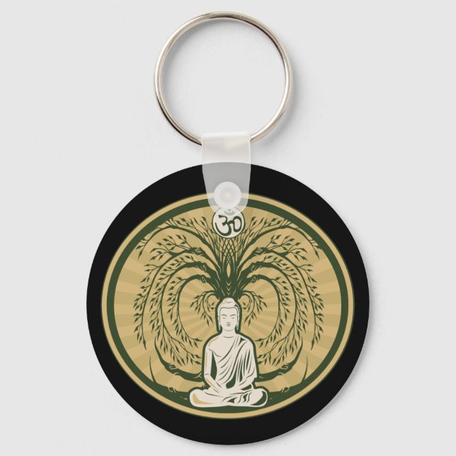 Buddha Under the Bodhi Tree Key Ring (Front)