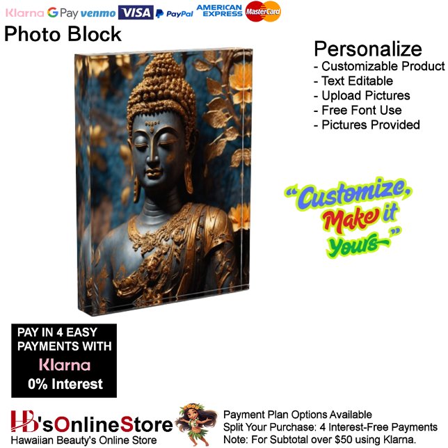 Buddha Vertical Black Gold Floral Background Photo Block (Buddha Vertical Black Gold Floral Background Photo Block.)